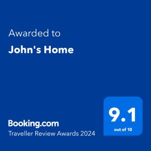 John's Home Stay, Imphal, Manipur的证书、奖牌、标识或其他文件