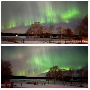 SvanskogSvaneholm Hotel的两幅北极光照片的图片