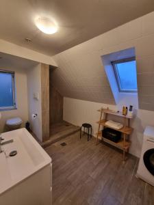 瓦格罗斯Marielyst Sleep´n Go的客房内设有带水槽和卫生间的浴室
