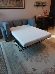 隆格伊Appartement Cartier 2的一张床垫,放在一个沙发房间里