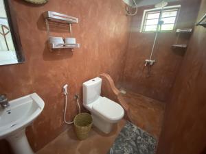 江比阿Oasis Bungalows的一间带卫生间和水槽的浴室