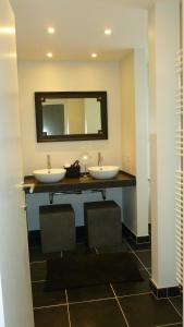 布鲁日阿莱格里亚酒店的浴室设有2个水槽和镜子