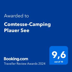 哈弗尔河畔勃兰登堡Comtesse-Camping Plauer See的给野营咨询员的文本的电话的屏幕显示