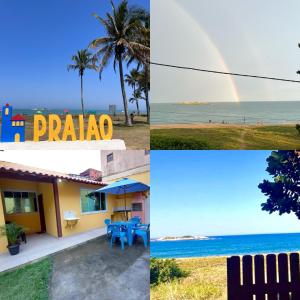 巴拉迪圣若昂Casa á Beira-Mar Praião, Prainha, Barra de São João的海滩照片和彩虹相拼合
