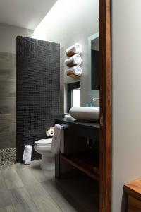 瓦哈卡市埃卡莱洪精品酒店的一间带水槽和卫生间的浴室