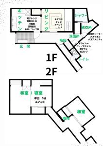 福井福井駅から徒歩2分の1棟貸切民泊 最低限的房屋的平面图