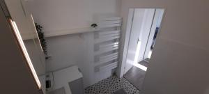 巴特萨克萨Apartment Horizont的一间拥有白色墙壁和窗户的小浴室