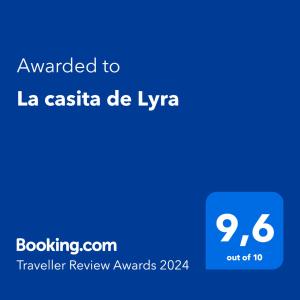 La casita de Lyra的证书、奖牌、标识或其他文件