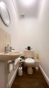 伦敦Md Stays的一间带水槽、卫生间和镜子的浴室