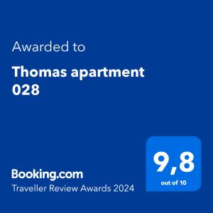 卢布尔雅那Thomas apartment 028的蓝电话屏幕,文字被授予了 ⁇ 指约会