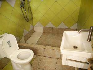 阿克拉hongyuanprimierhotel的一间带卫生间和水槽的浴室
