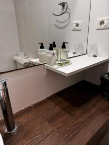 拉帕洛马Audencia del Mar的一间带水槽和镜子的浴室
