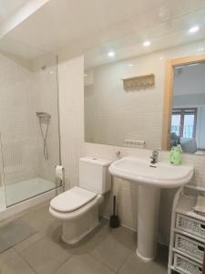 萨拉戈萨El Loft del Casco by Alogest的浴室配有白色卫生间和盥洗盆。