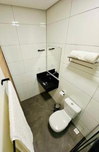 阿尔特杜尚POUSADA ALTER PARA TODOS的一间带卫生间和水槽的小浴室