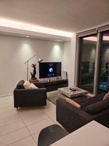 伦敦off 13的客厅配有2张沙发和1台平面电视