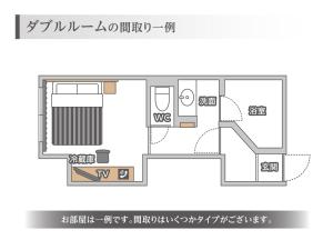 坂井市九重福井酒店的一个小房子的平面图