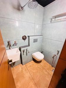 乌提Hotel City Palace的一间带卫生间和水槽的浴室