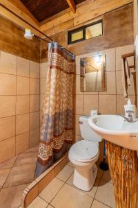 图里亚尔瓦Cabaña El Manzano: Vistas increíbles y Mirador的一间带卫生间和水槽的浴室