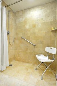 贾拉普HB哈拉帕酒店的浴室设有淋浴、卫生间和椅子