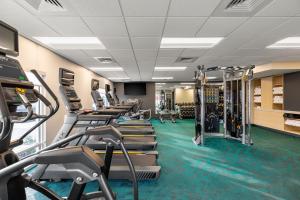 艾恩芒廷TownePlace Suites by Marriott Iron Mountain的健身房,配有各种跑步机和机器