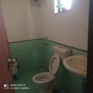 果阿旧城2 bhk dream resort porvorim的一间带卫生间和水槽的浴室
