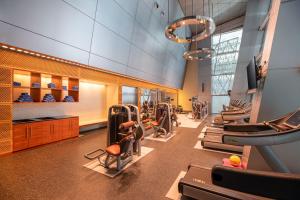 多哈羚羊机场酒店 - 仅限转机的健身房,配有各种跑步机和机器