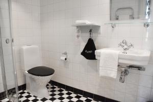 乌普萨拉阿卡德米酒店的白色的浴室设有卫生间和水槽。