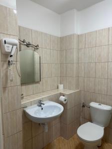 华沙SCSK祖拉威亚公寓的一间带卫生间和水槽的浴室