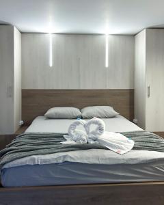 ComandăuCLUBUL DACILOR的一间卧室配有带毛巾的床