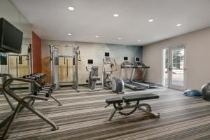 迪尔帕克鹿园烛木套房酒店的健身房设有数台跑步机和电视