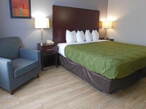 伯灵顿科尔切斯特伯灵顿品质酒店的配有一张床和一把椅子的酒店客房