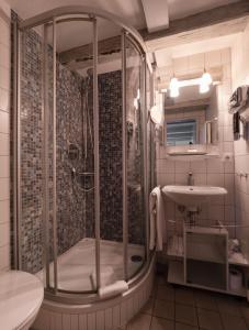 阿本贝格阿本贝格酒店的带淋浴和盥洗盆的浴室