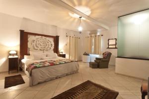 帕苏斯工程师镇Resort Fazenda 3 Pinheiros的一间大卧室,配有一张床和一台电视