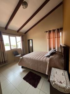 科恰班巴Hermosa y cómoda casa en Cochabamba的一间卧室设有一张大床和一个窗户。