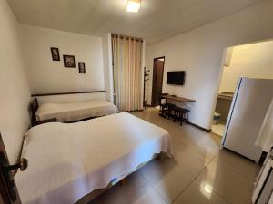 里约达欧特拉斯Pousada Bartrô的酒店客房配有两张床和一张书桌