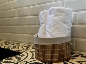 德班Cosy Comfort Guest Suit的浴室在垃圾桶内备有两条毛巾