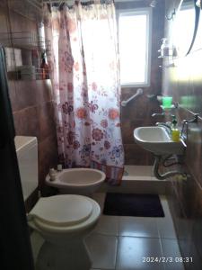 里奥塞瓦约斯Luciana G的一间带卫生间和水槽的浴室