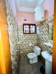 瓦加杜古As résidence meublée的一间带卫生间和水槽的浴室