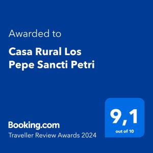 奇克拉纳－德拉弗龙特拉Casa Rural Los Pepe Sancti Petri的给卡萨对手洛斯皮普的手机的截图