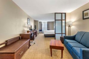 布莱斯布莱斯舒适套房酒店的酒店客房设有一张沙发和一张床
