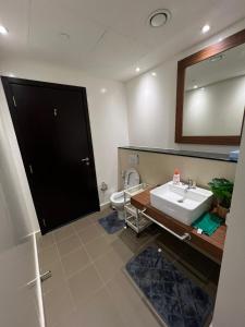 艾恩Lodges的一间带水槽和卫生间的浴室