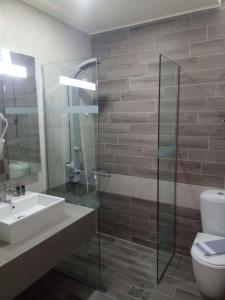 埃亚玛琳娜奈奇多Atrion Resort Hotel的一间带水槽和卫生间的浴室