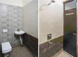 大诺伊达Heaven Stay的浴室的两张照片,配有卫生间和水槽