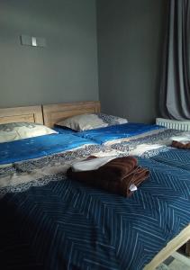 古多里Mountain Dream House的卧室内的两张床,配有毛巾