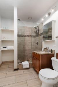 芝加哥Flexhome Bucktown 2BR C1 - READ INFO的带淋浴、卫生间和盥洗盆的浴室