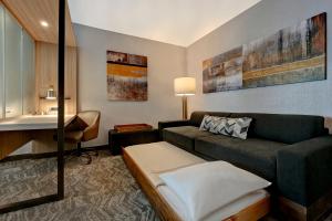 阿尔伯克基SpringHill Suites by Marriott Albuquerque University Area的带沙发和水槽的客厅