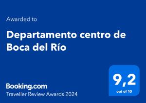 博卡德尔里奥Departamento centro de Boca del Río的蓝色矩形,有五字形中心