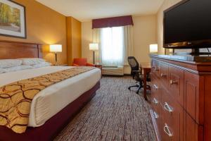 印第安纳波利斯印第安纳波利斯东北德鲁套房酒店的配有一张床和一台平面电视的酒店客房