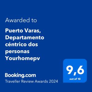 巴拉斯港Puerto Varas, Departamento céntrico dos personas Yourhomepv的给puerto varas dep发短信的手机的截图