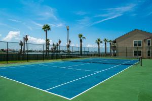 罗克波特La Vida Buena的一座棕榈树环绕的网球场